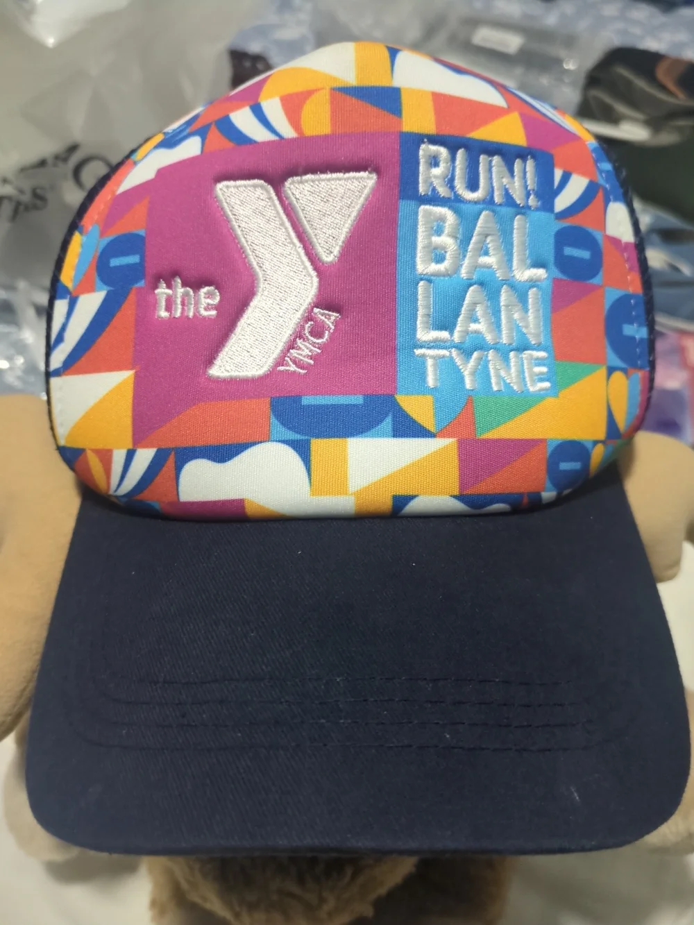 YMCA Colorblock Cap – Navy with Multicolor Front